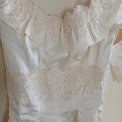 Antique wedding gown with hoop skirt
