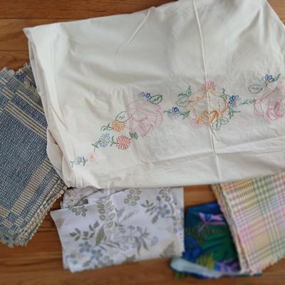 Variety of placemats and table cloths - beautiful, embroidered linen tablecloth included