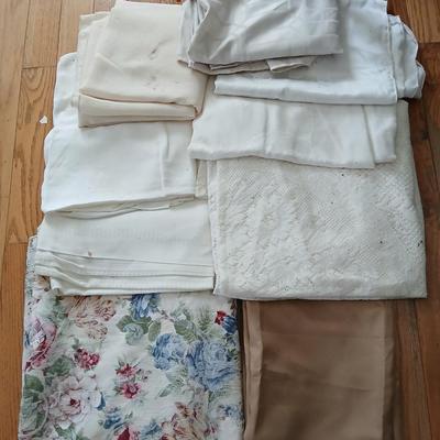 Table linens - nice lace, and other beautiful, patterned tablecloths