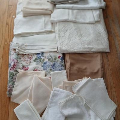 Table linens - nice lace, and other beautiful, patterned tablecloths