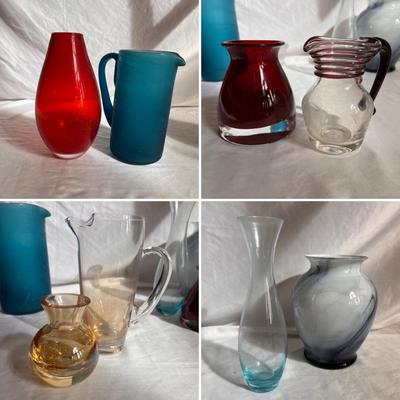 Colorful Glass Pitchers & Vases (P-RG)