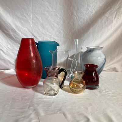 Colorful Glass Pitchers & Vases (P-RG)