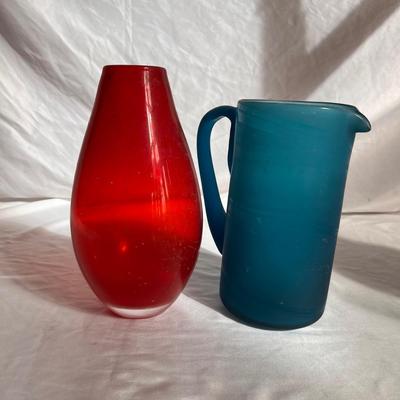 Colorful Glass Pitchers & Vases (P-RG)