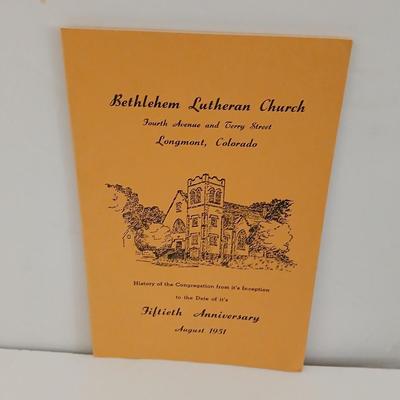 Two collectable souvenir plates Churches with old booklets to one of the plates - Wayne Zion Lutheran Chrurch