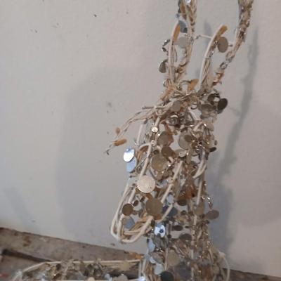 Three Christmas deer yard decor