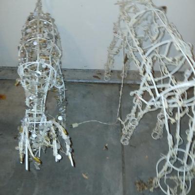 Three Christmas deer yard decor