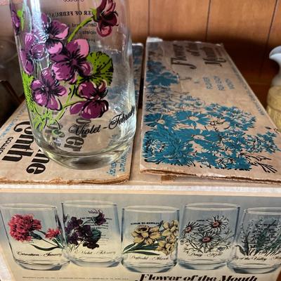 Glassware by Broadway Flower of the month glasses