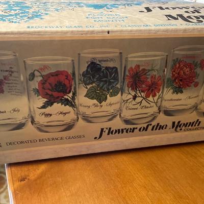 Glassware by Broadway Flower of the month glasses