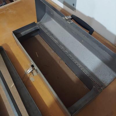 Vintage Craftsman Metal Toolbox w/ Stanley Hand Drill (WM-BBL)