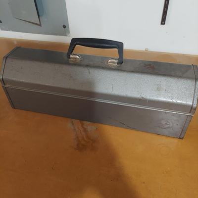 Vintage Craftsman Metal Toolbox w/ Stanley Hand Drill (WM-BBL)