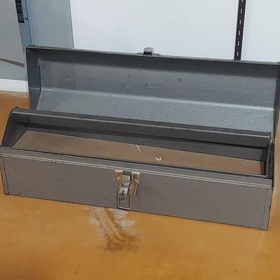 Vintage Craftsman Metal Toolbox w/ Stanley Hand Drill (WM-BBL)