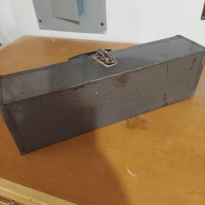 Vintage Craftsman Metal Toolbox w/ Stanley Hand Drill (WM-BBL)