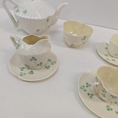 Belleek Fermanagh Ireland Shamrock Tea Set Different Maker Marks