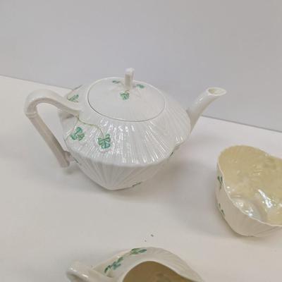Belleek Fermanagh Ireland Shamrock Tea Set Different Maker Marks