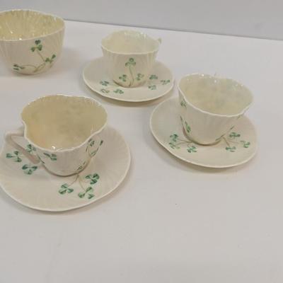 Belleek Fermanagh Ireland Shamrock Tea Set Different Maker Marks