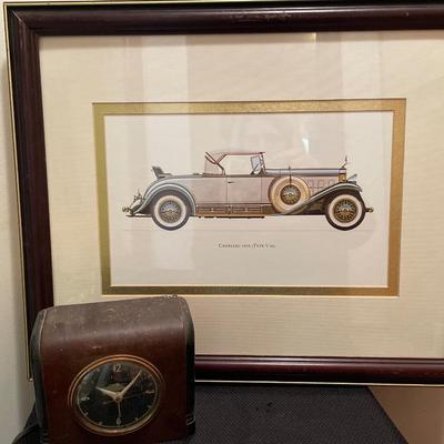 Vintage GE clock and Cadillac decor