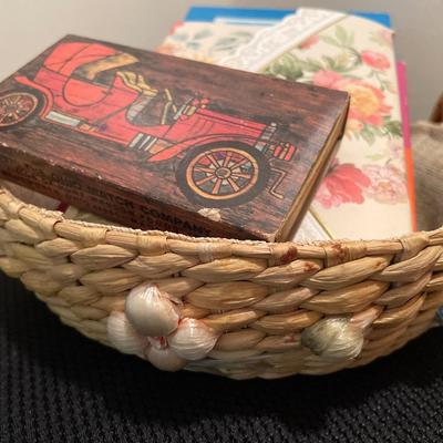Wood elephant, stationary, postcard