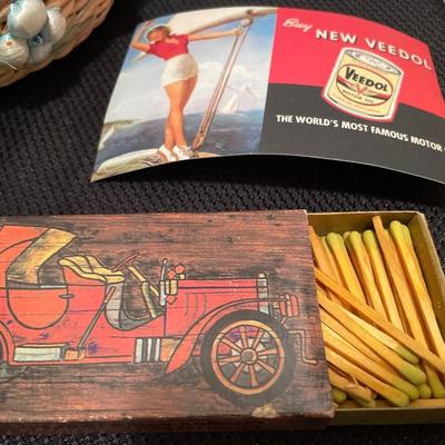 Wood elephant, stationary, postcard