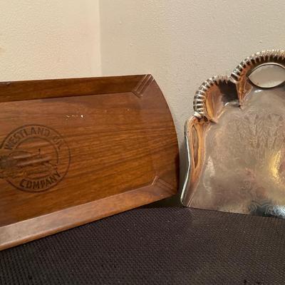 Vintage serving trays and dust pan