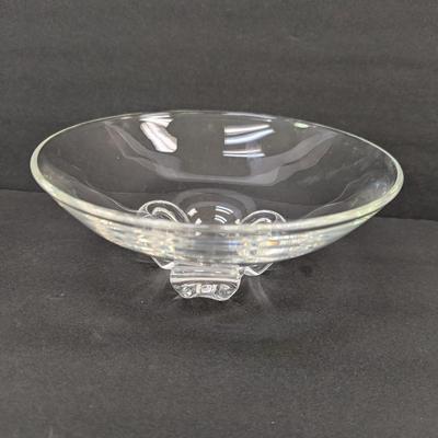 Signed Crystal Glass Floret Bowl By Steuben