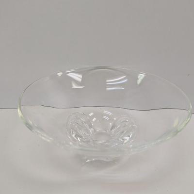 Signed Crystal Glass Floret Bowl By Steuben