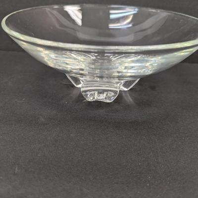 Signed Crystal Glass Floret Bowl By Steuben