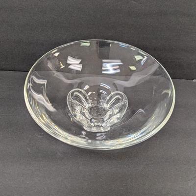 Signed Crystal Glass Floret Bowl By Steuben