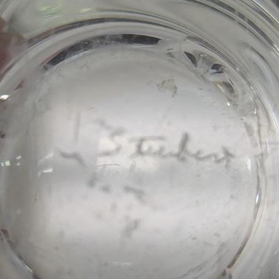 Signed Crystal Glass Floret Bowl By Steuben