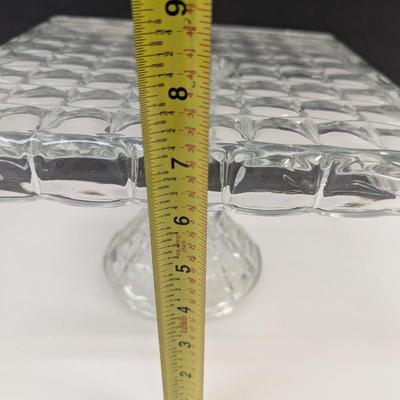 Constellation 10" Square Glass Cake Stand With Rum Well