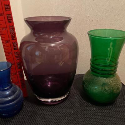 Purple Gorgeous Designs vase with green and blue vase