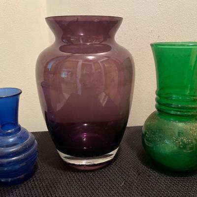 Purple Gorgeous Designs vase with green and blue vase