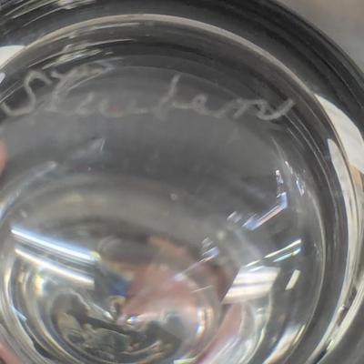 Steuben Teardrop Candle Holders Signed