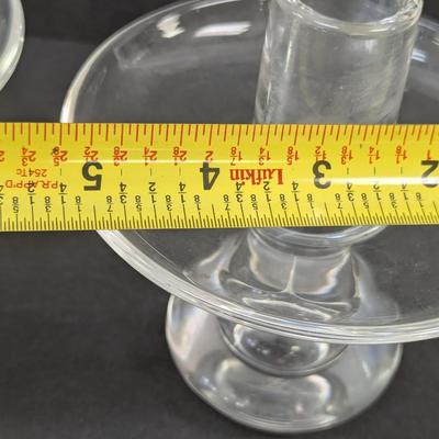Steuben Teardrop Candle Holders Signed