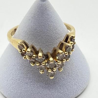 LOT 20J: 14K Gold Diamond size 7.5 Ring - 3.3 gtw