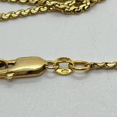 LOT 26J: 18K Gold 28” Necklace - Marked 750 Italy - 12.6 g