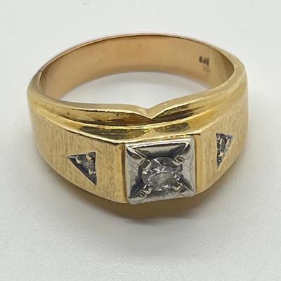 LOT 30J: 14K Gold Diamond Size 10 Ring - 8.4 gtw