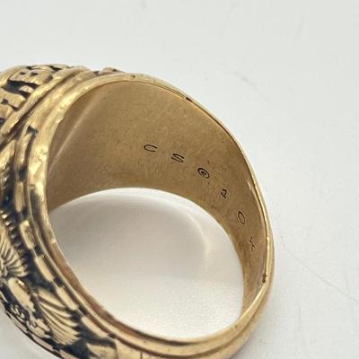 LOT 32J: 10K Gold 1972 George Washington High School Size 9.5 Class Ring - 16.9 gtw