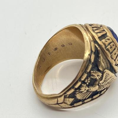 LOT 32J: 10K Gold 1972 George Washington High School Size 9.5 Class Ring - 16.9 gtw