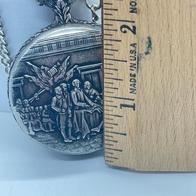 LOT 33J: Vintage Arnex 1976 Bicentennial 17 Jewels Incabloc Pocket Watch