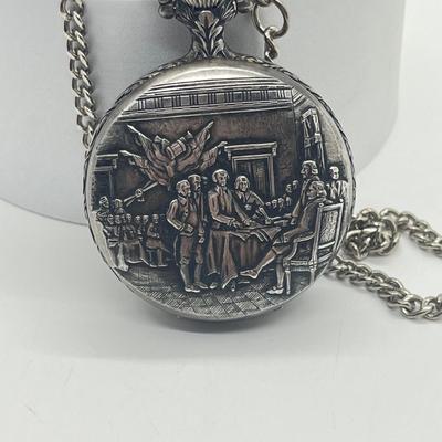 LOT 33J: Vintage Arnex 1976 Bicentennial 17 Jewels Incabloc Pocket Watch