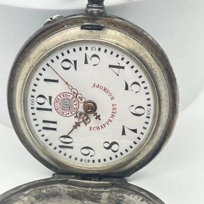 LOT 35J: Vintage Chronometro Polare Pocket Watch 800 Silver