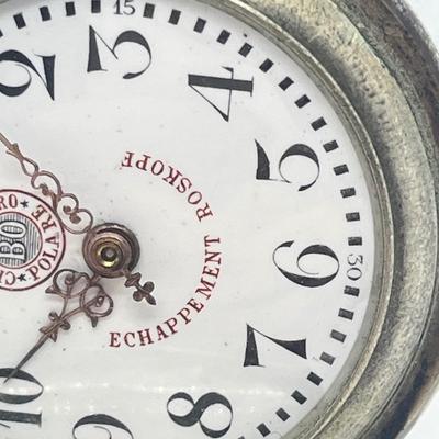 LOT 35J: Vintage Chronometro Polare Pocket Watch 800 Silver