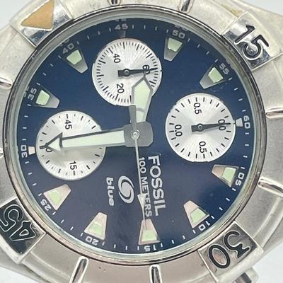 LOT 36J: Three Men's Wrist Watches - Citizen, Fossil, Timex