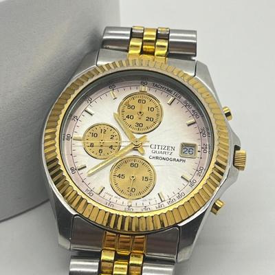 LOT 36J: Three Men's Wrist Watches - Citizen, Fossil, Timex