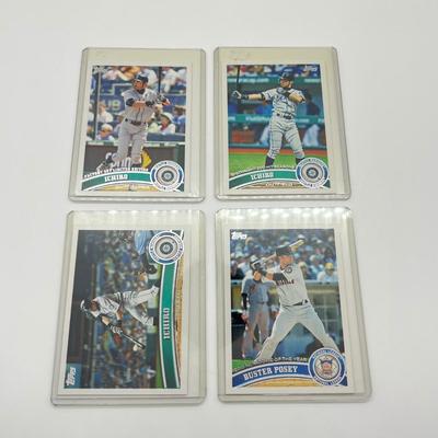 LOT 39J: 32 2011 Topps Baseball Cards - Jeter, Pujols, Ichiro, and More
