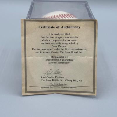 LOT 43: Steve Carlton Signed/Authenticated Baseball & Ricky Bottalico Signed Baseball