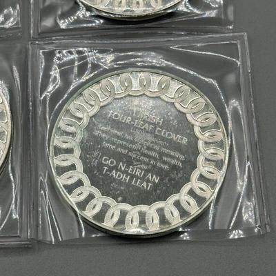 LOT 44: 1977 Franklin Mint Good Luck Sterling Silver Medal Collection - 12 Medals + COAs