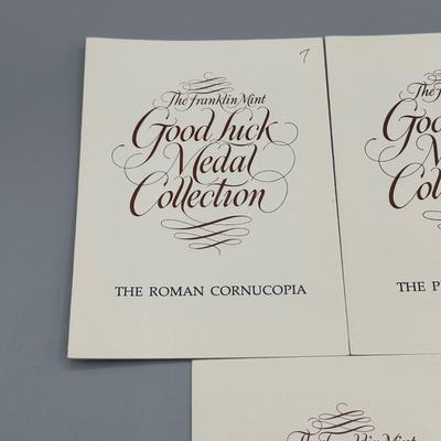 LOT 44: 1977 Franklin Mint Good Luck Sterling Silver Medal Collection - 12 Medals + COAs