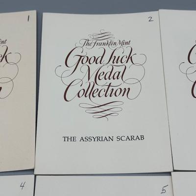 LOT 44: 1977 Franklin Mint Good Luck Sterling Silver Medal Collection - 12 Medals + COAs
