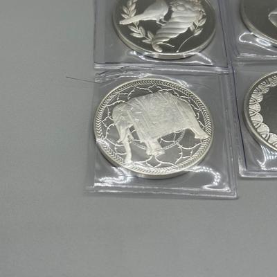 LOT 44: 1977 Franklin Mint Good Luck Sterling Silver Medal Collection - 12 Medals + COAs